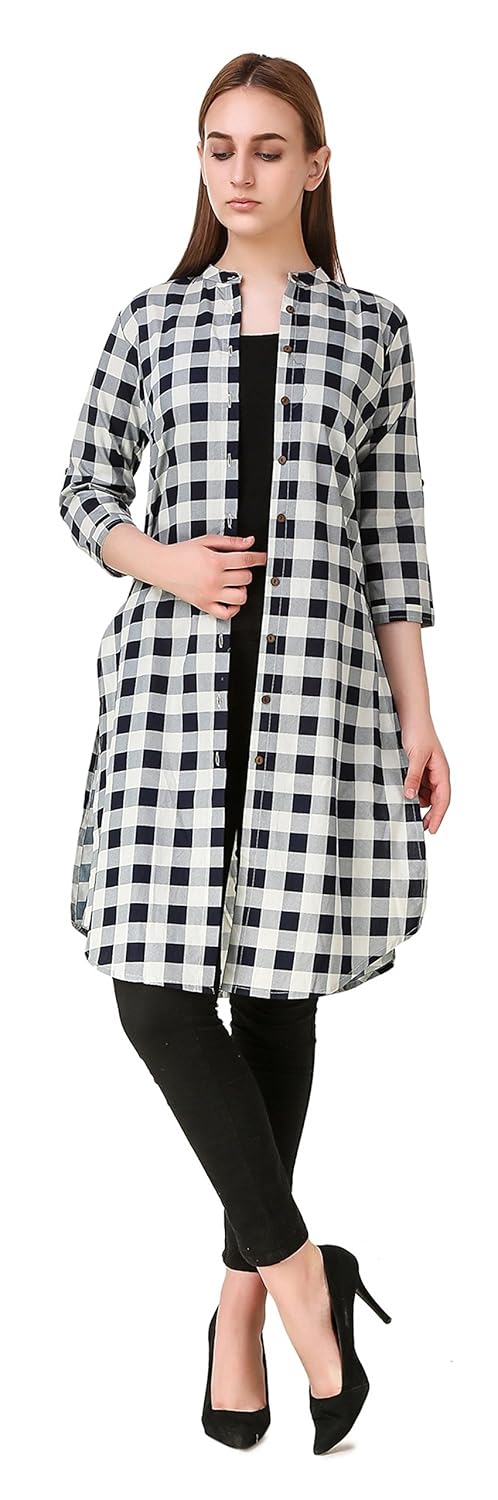 nxtskin cotton printed straight women kurti