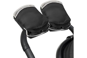 DICTAMNI Waterproof Anti-Freeze Stroller Hand Muff for Handlebars,Warm Waterproof Stroller Mittens for Cold Weather,Plush Lined Stroller Gloves Hand Muff Universal Winter Stroller Accessories