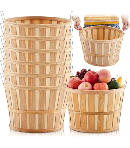 Amazon.com: Marsui 16 Pcs Large Wooden Bushel Baskets 11 x 6.5