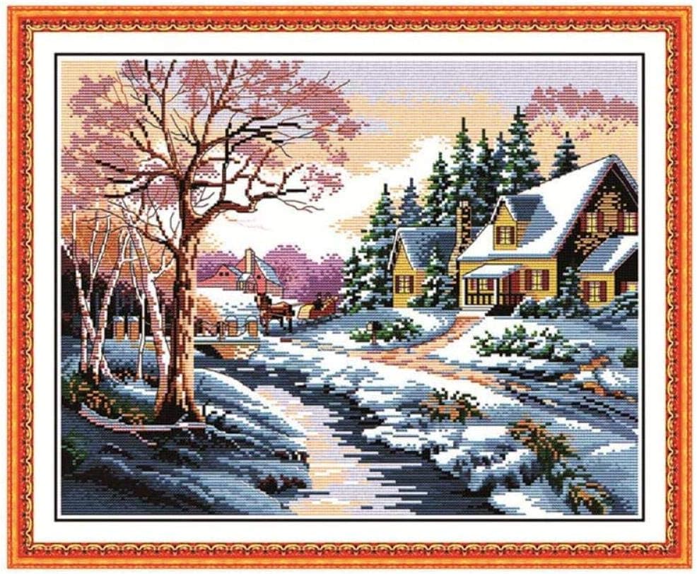 Cross Stitch Kits for Adults Landscape 11CT Broidery Printed Counted Stitch Christmas Decoration