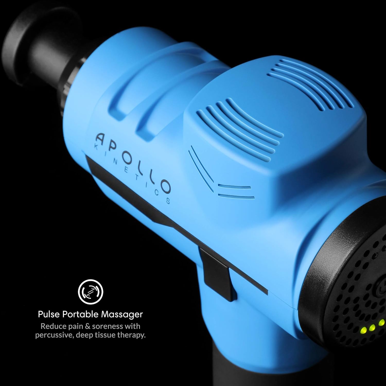 Apollo Kinetics Pulse Massage Gun Portable Electric Deep Tissue Percussion Muscle Massager Drill, Hand Held Cordless Design, Full Body Pain Relief Recovery Stimulator, 4 Heads & Carry Case Included: Health & Personal Care
