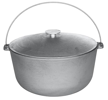 Kazan aus Gusseisen mit Deckel 20 Liter Wok Kasan Asien Schmortopf Camping