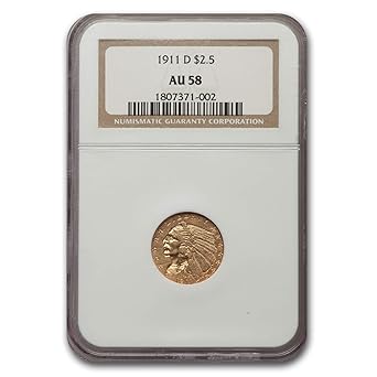 1911 D 250 Indian Gold Quarter Eagle Au 58 Ngc 250 Au 58