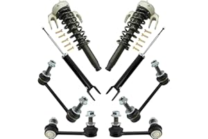 TRQ Front and Rear Suspension Kit Complete Strut & Coil Spring Assembly Shock Absorber Sway Bar Stabilizer Link Compatible with 2008-2013 Cadillac CTS