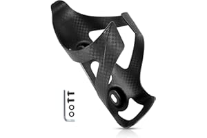 HUALONG Bike Water Bottle Holder Plastic Carbon Fiber Water Bottle Cage Cages for Road Bikes Mountain Bicycle Water Bottle Cage Drink Cup Holder, 1 Pack - Black