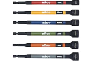 Wiha 70487 6 Piece Color Coded Magnetic Nut Setter Metric Set