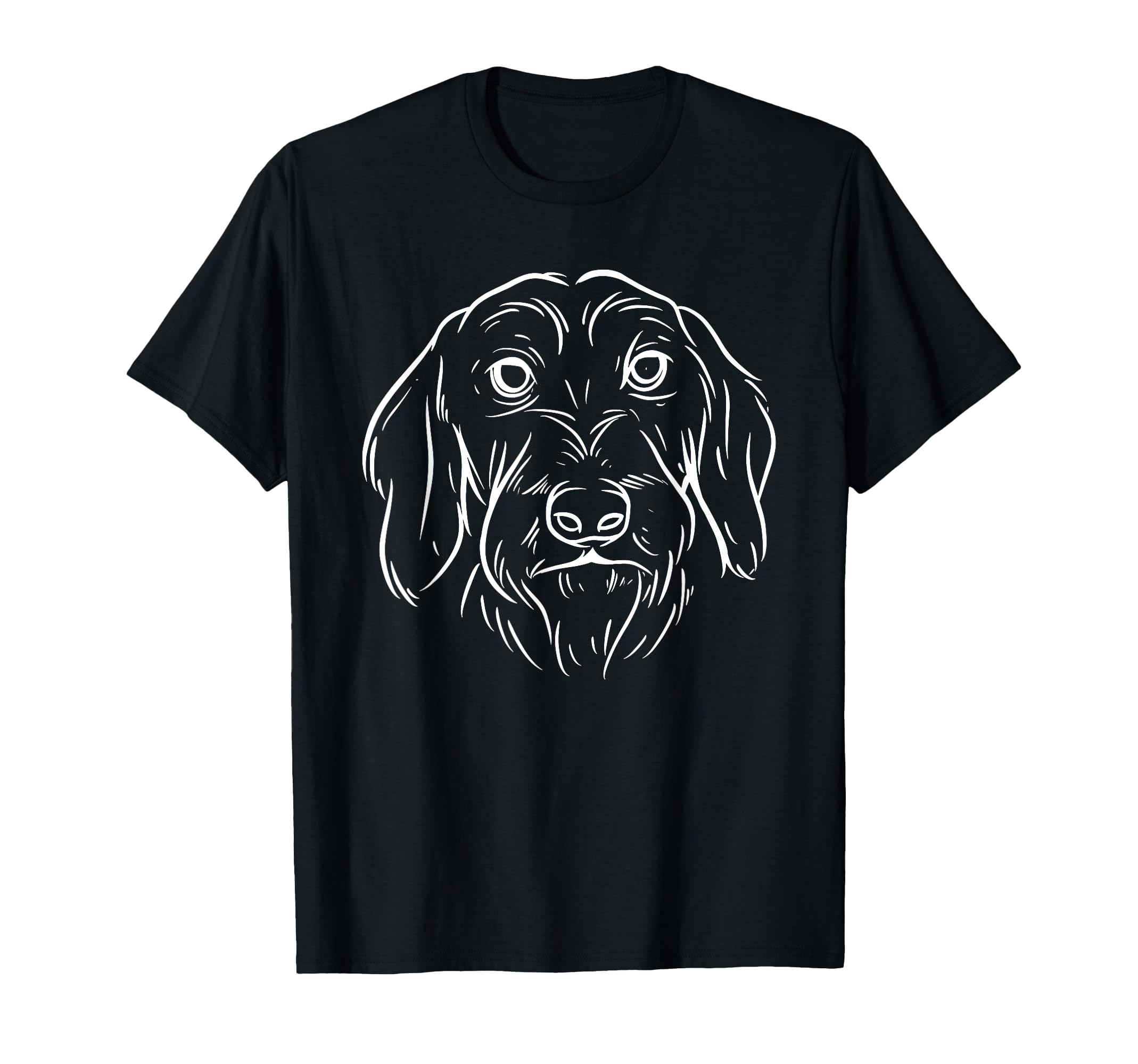 Hairy Dog Face Hand Drawn Pet T-Shirt
