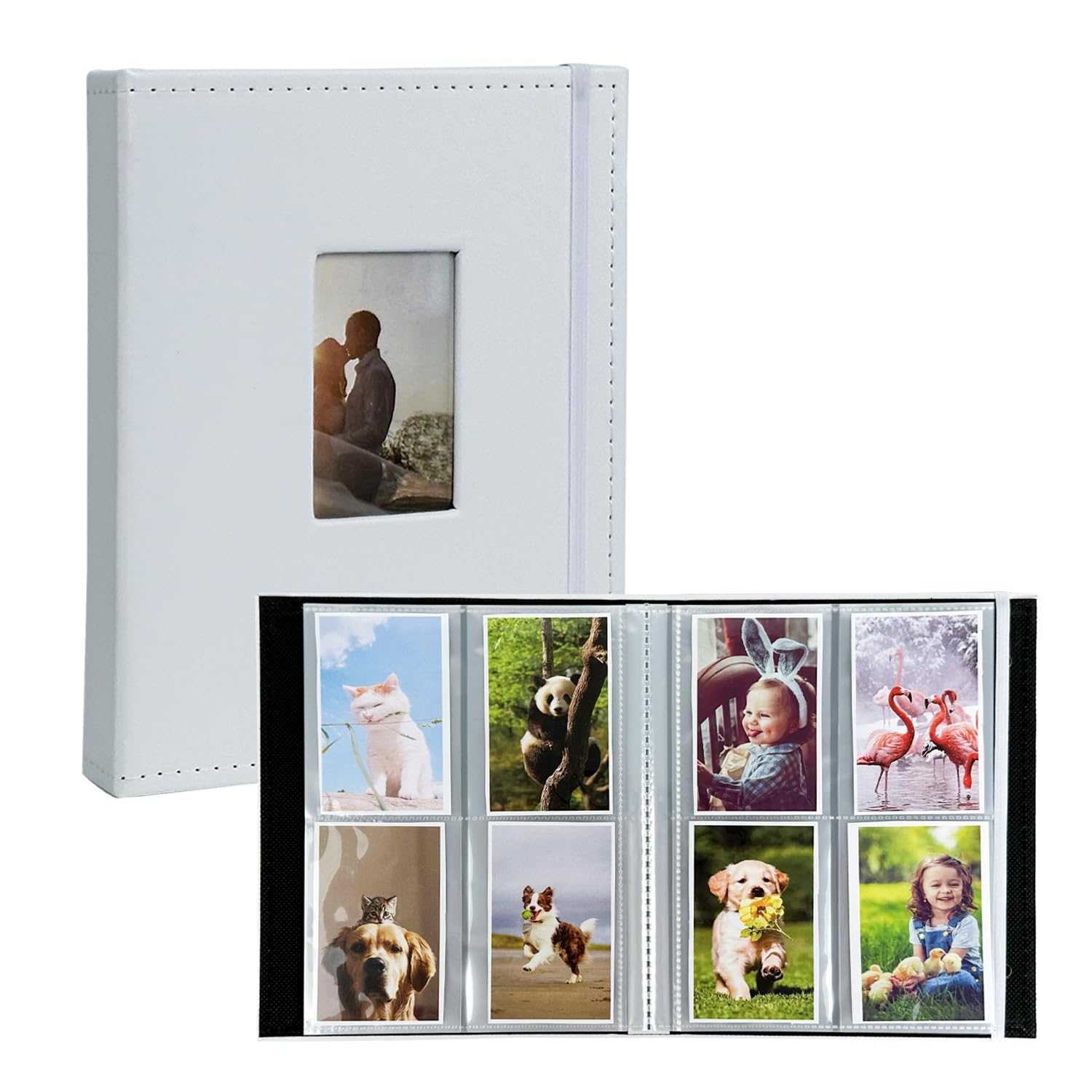 Photo Albums, 208 Pockets PU Leather Mini Album Compatible with Fujifilm Mini 7s 8 8+ 9 25 26 50s 70 90 Film, PIC-300 Z2300 Film Instant Camera, White