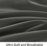NTBAY 500 Thread Count Egyptian Cotton Fitted Sheet Charcoal Grey 135x190 view 3