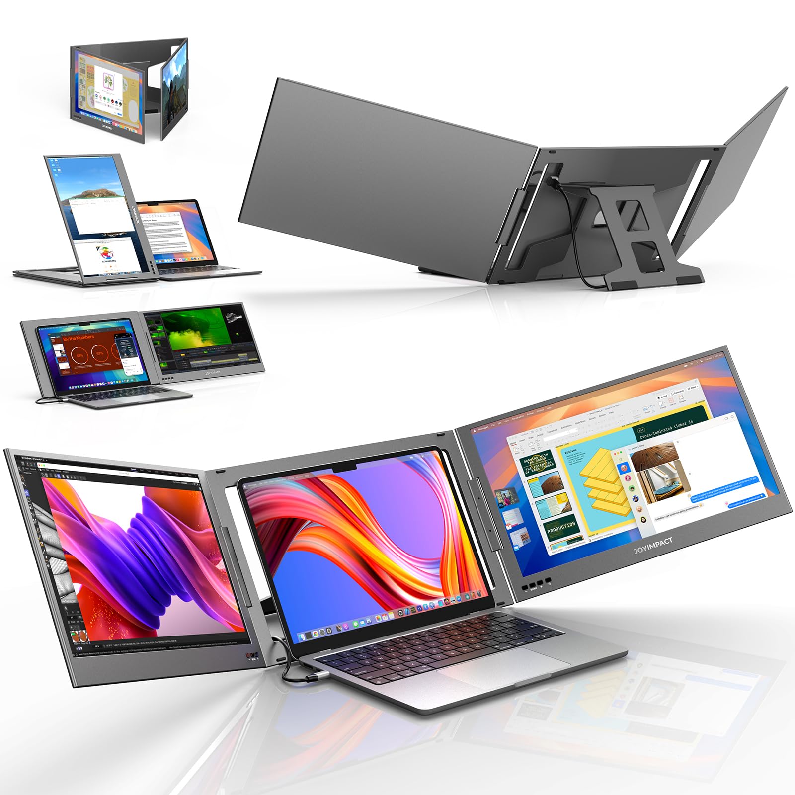 Photo 1 of Dual Screen Laptop Monitor Extender, 15.6" Fully Compatible Laptop Triple Screen Extender, FHD 1080P IPS Portable Monitor for Laptops 12~17 inch, Plug & Play with USB-C for Win/Mac/PS5/Switch/PS4