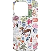Aesthetic European Summer Bow Cute Dachshund Collage Art Case for iPhone 14 Pro