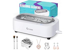 Gisaae Ultrasonic Jewelry Cleaner, 11.8oz(350ML)Portable Glasses Cleaner with 2 Modes, 48kHz Jewelry Cleaner Ultrasonic Machine for Ring,Retainer,Coin