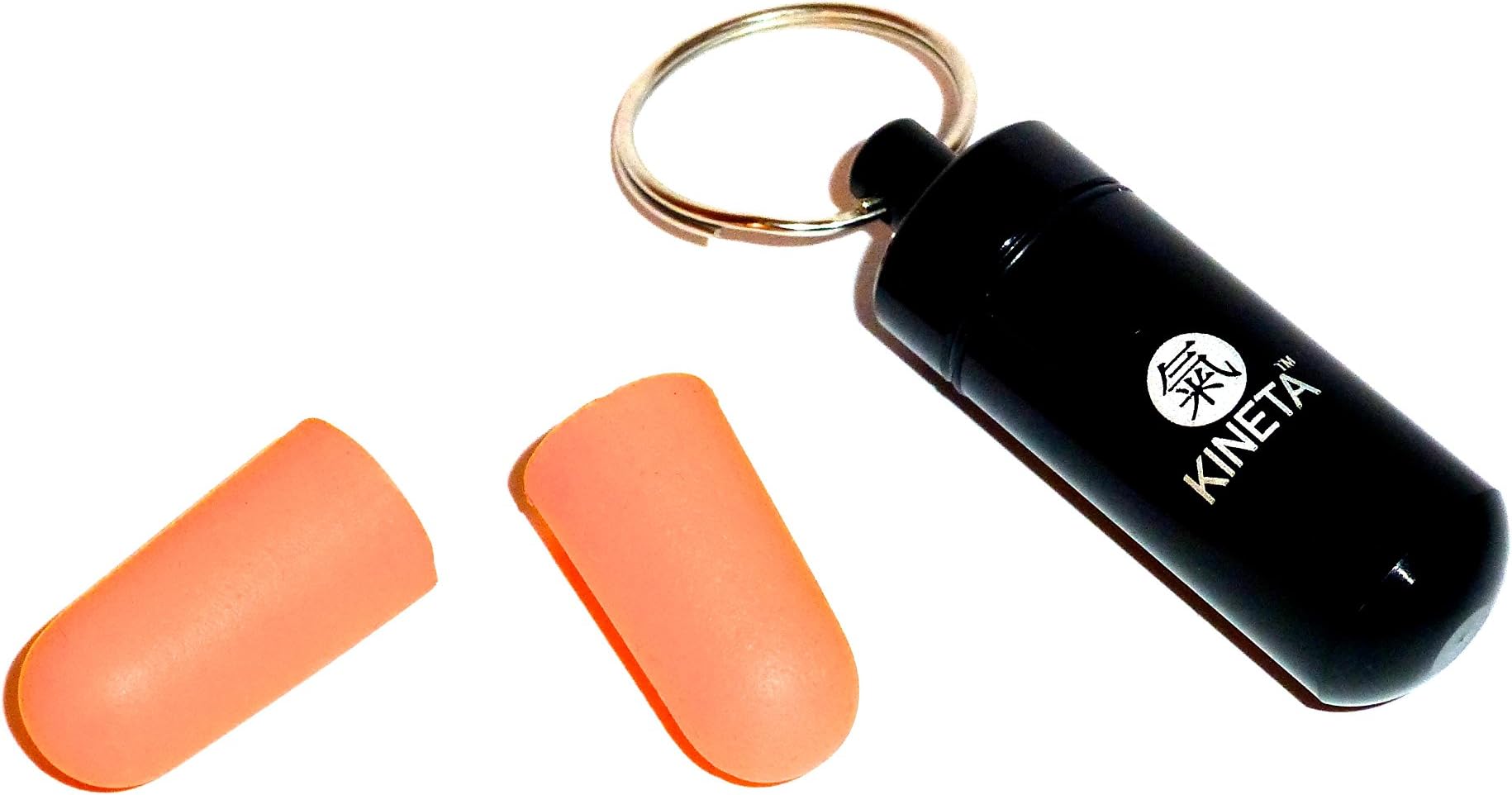 Kineta HEARING EAR PLUG PROTECTORS TM. ** Great Value ** Noise filter protection ear plugs & metal earplug key ring holder.
