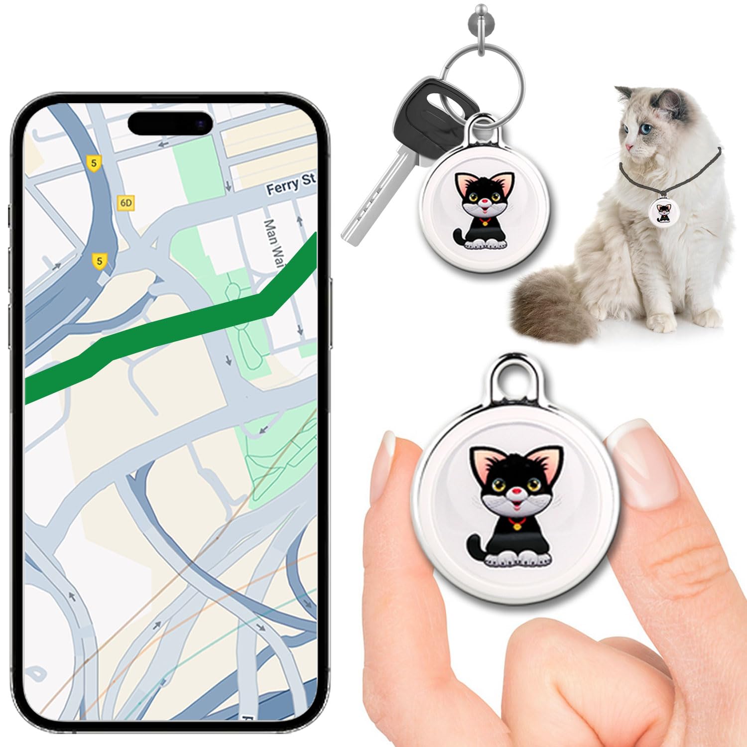 Photo 1 of Morngree Pet Tracker, Keys Finder and Item Locator for Keys, Bags and More, Phone Finder, Both iOS and Android Compatible