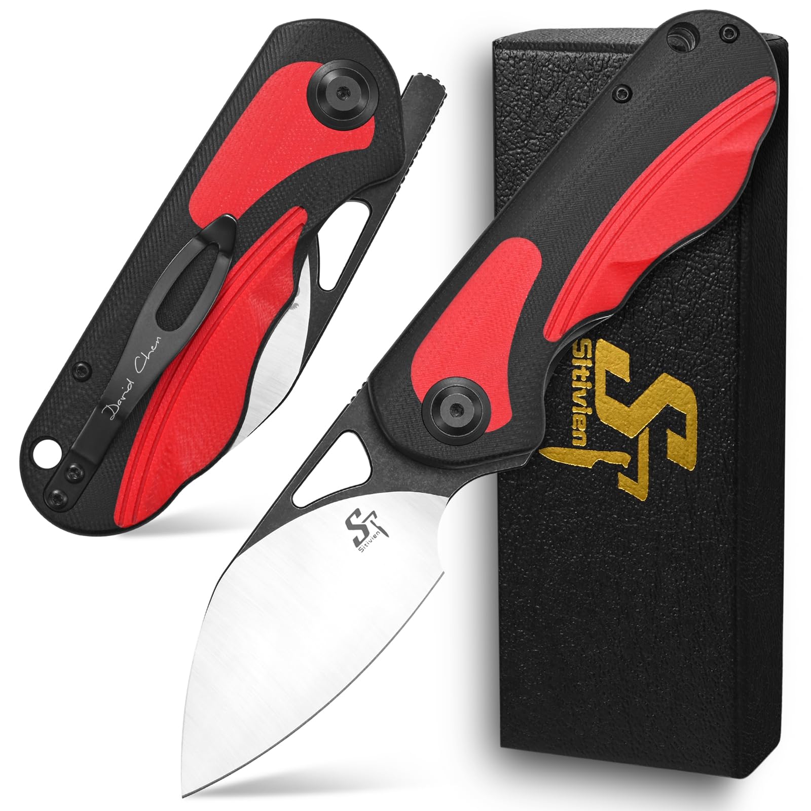 Sitivien ST156 Pocket Folding Knife, Sandvik 14C28N