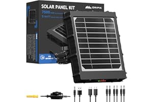 ORIPIK Solar Panel for Trail Camera: 6V/9V/12V Game Camera Solar Panel with USB-C, Build-in 7500mAh Rechargeable Lithium Battery Charger, IP66 Water-Resistant