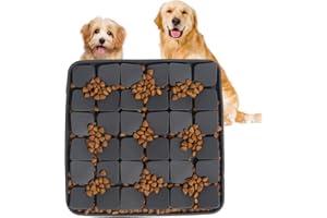 VOOWO Snuffle Mat for Dogs, Silicone Snuffle Mat Lick Mat for Dogs, Slow Feeder Dog Bowl, Dog Lick Mat, Dog Food Mat Slow Feeder Sniff Mat with Suction Cup for Small Medium Large Dogs (Gray, Small)