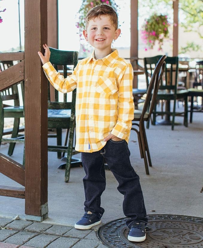 baby yellow button down shirt