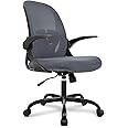 Primy Office Chair Ergonomic Desk Chair with Adjustable Lumbar Support and Height, Swivel Breathable Desk Mesh Computer Chair with Flip up Armrests for Conference Room（Dark Gray）