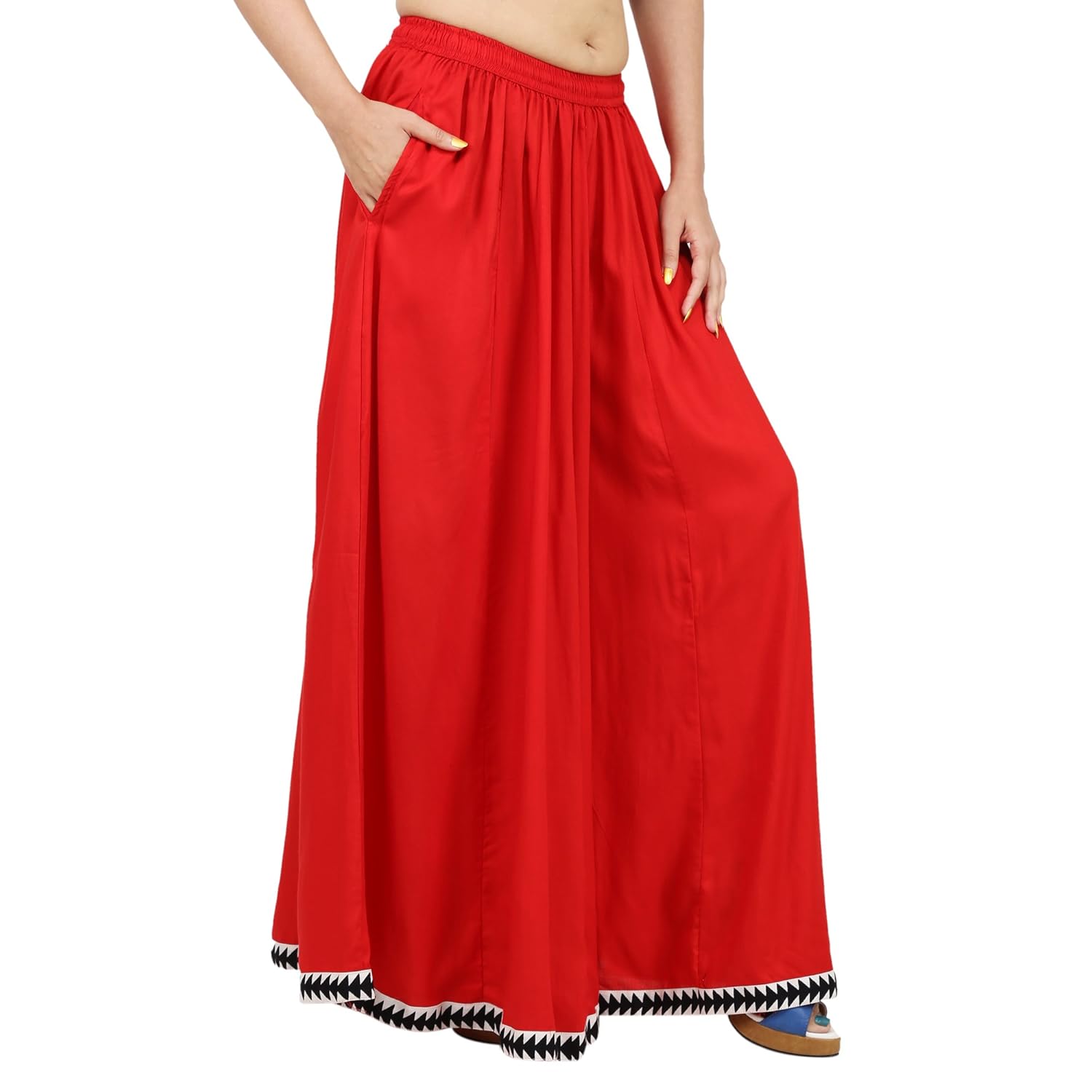 khazana basics women's rayon palazzo pants