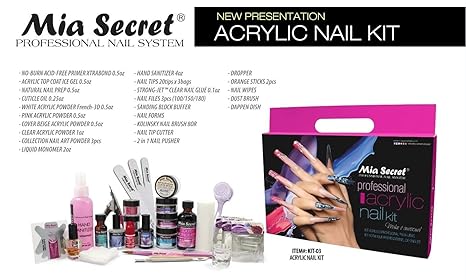 Amazon.com: Mia Secret Professional Acrylic Nail Set For Beginners (Kit-03): Beauty