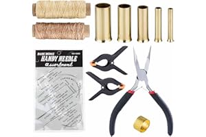 ARSTBETY Pine Needle Basket Making Set, Waxed Thread, Needle, Pine Needle Basketing Making Gauge Coiling Tool and Thimble Ring, Long Noce Pliers for Basket Making Rattan Weaving