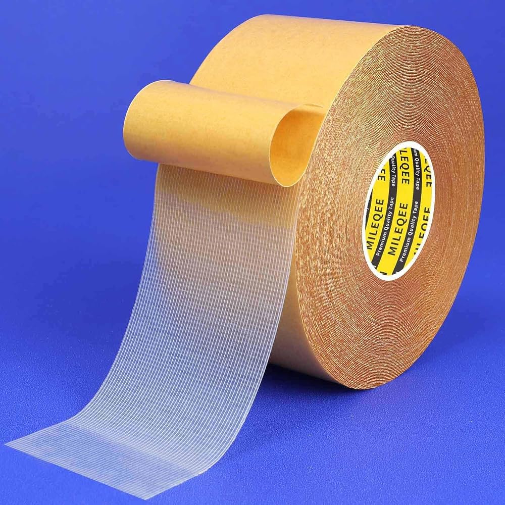 MILEQEE Double Sided Tape Heavy Duty 50mm x 20m Fiberglass Mesh