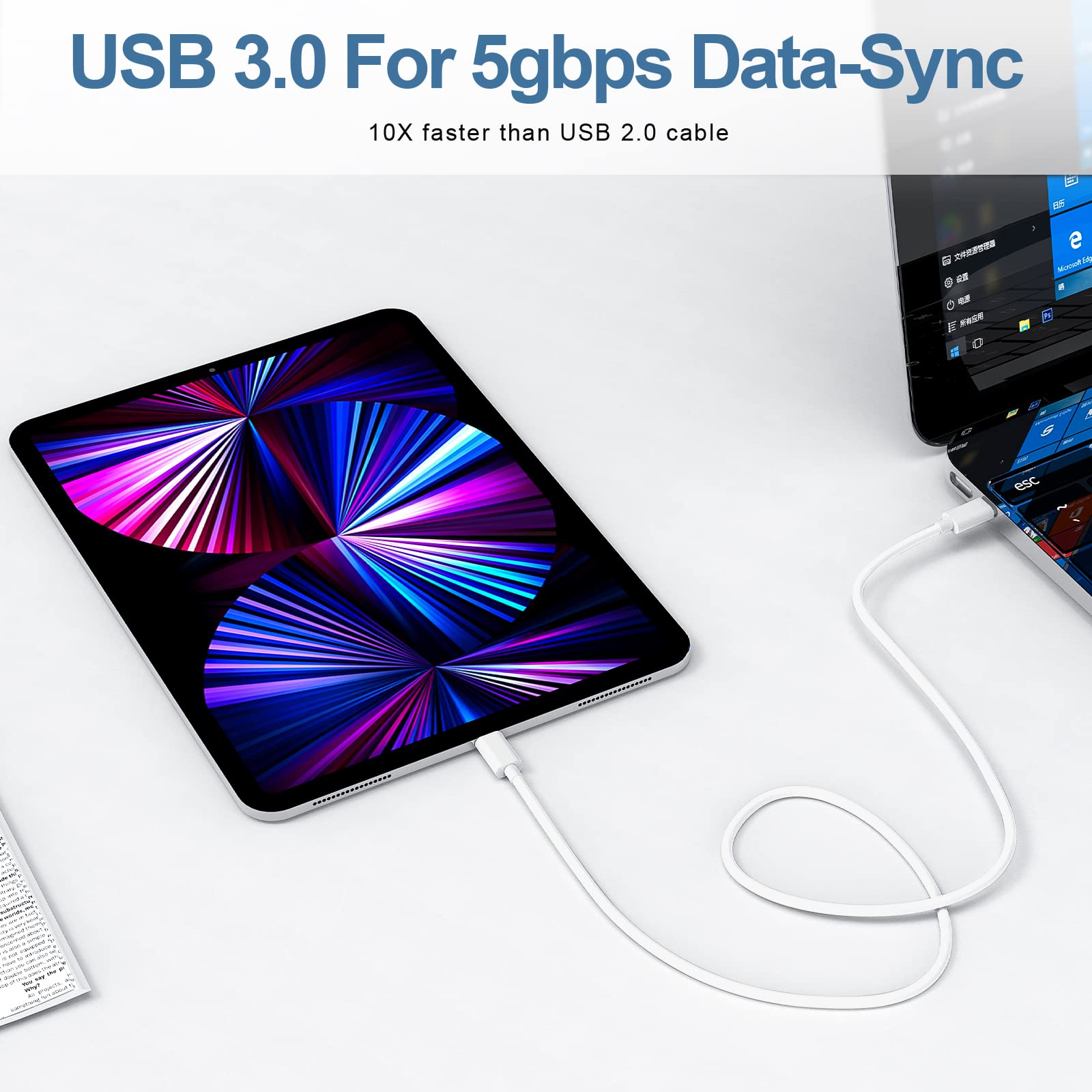 USB C to USB C Charging Cable for Apple, 6ft 60W 3Pack, USBC/Type C to Type C Fast Charger Cord Compatible for iPhone 17/17 Pro Max/17 Air, iPhone 16/16 Pro/16 Pro Max, iPad Pro/Air 5, MacBook