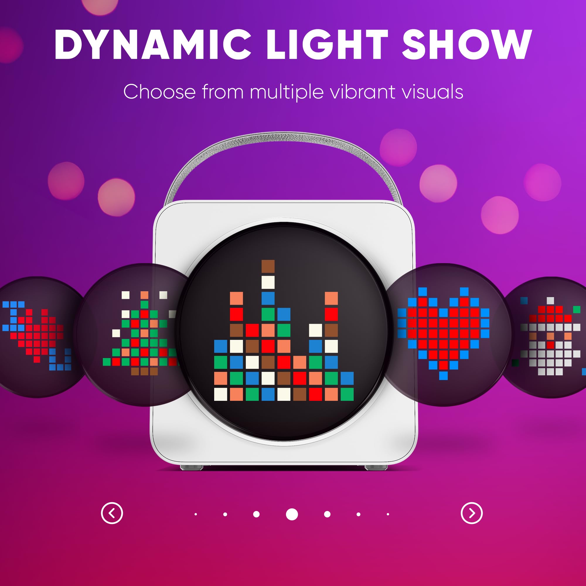 MASINGO Portable Mini Karaoke Machine for Kids and Adults with Dual Wireless Bluetooth Microphones, Animated LED Display, USB/Aux/MicroSD, Voice Effects, Fun Karaoke Toy for Girls and Boys, Animato S1