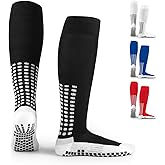 LUX Anti Slip Soccer Knee Socks,Non Slip Football/Basketball/Hockey Sports Grip Socks