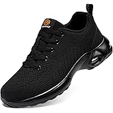 DYKHMILY Steel Toe Shoes for Men Women Comfortable Lightweight Safety Shoes Unisex Indestructible Work Shoes Sneakers Punta de Acero Zapatos de Trabajo para Hombre 3.5~14/ Mujer 5~16