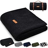 Molithe 100% Wool Blanket, 62" x 86", Warm, Thick, Military, Camping Gear | Great for Camping, Picnic, Outdoors, Travel, Cars, Sporting Events, Survival Kits