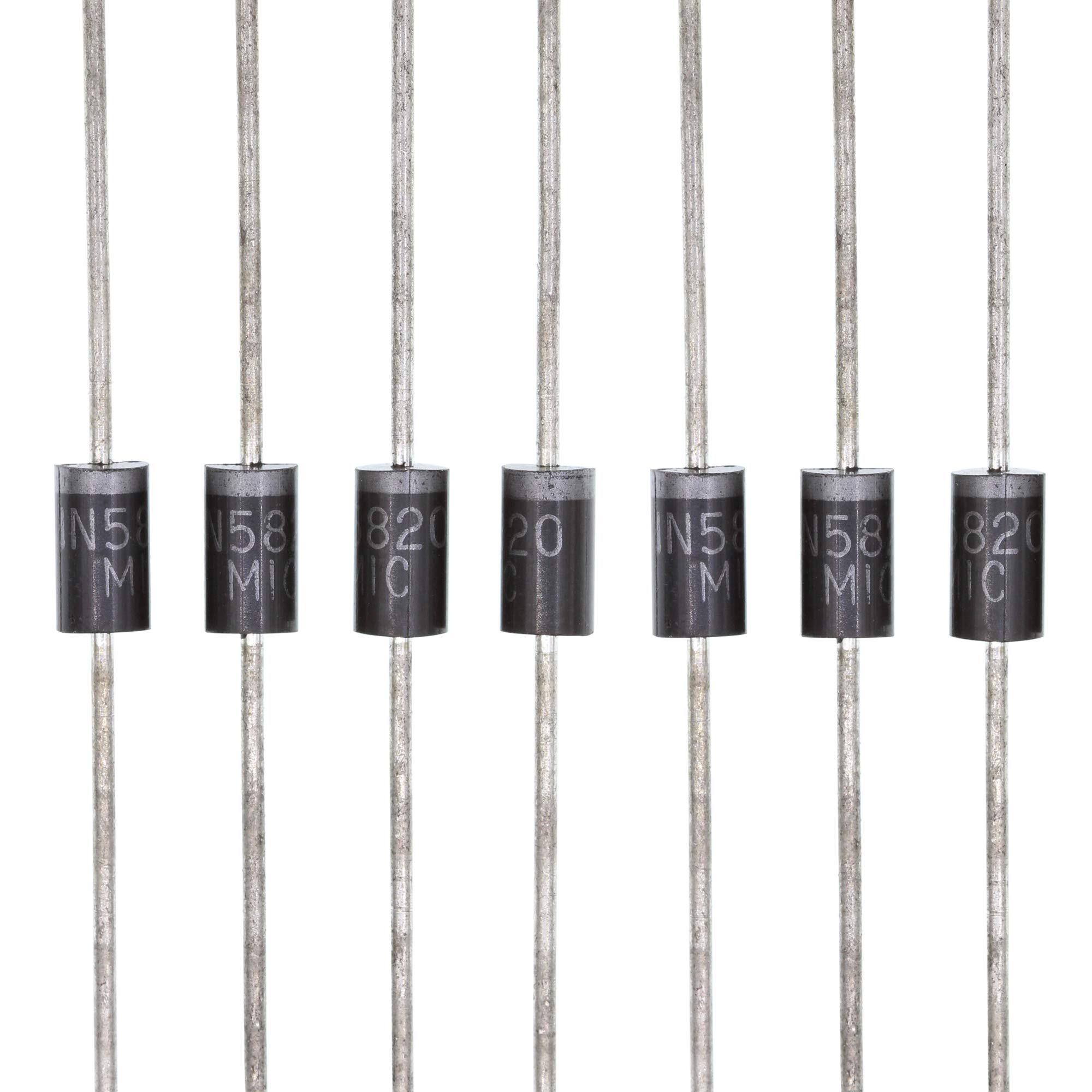 HUABAN 10PCS 1N5820 Schottky Barrier Rectifier Diodes 3A 20V DO-201AD (DO-27) Axial 5820 3 Amp 20 Volt