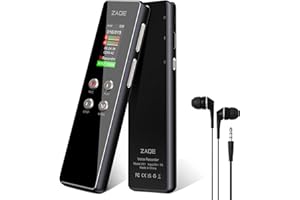 ZAQE 64GB Digital Voice Recorder, Voice Activated Recorder, Voice Recorder with Playback, Noise Reduction, Password Protection, 1536Kbps Portable Rechargeable Audio Recorder for Lectures Meetings
