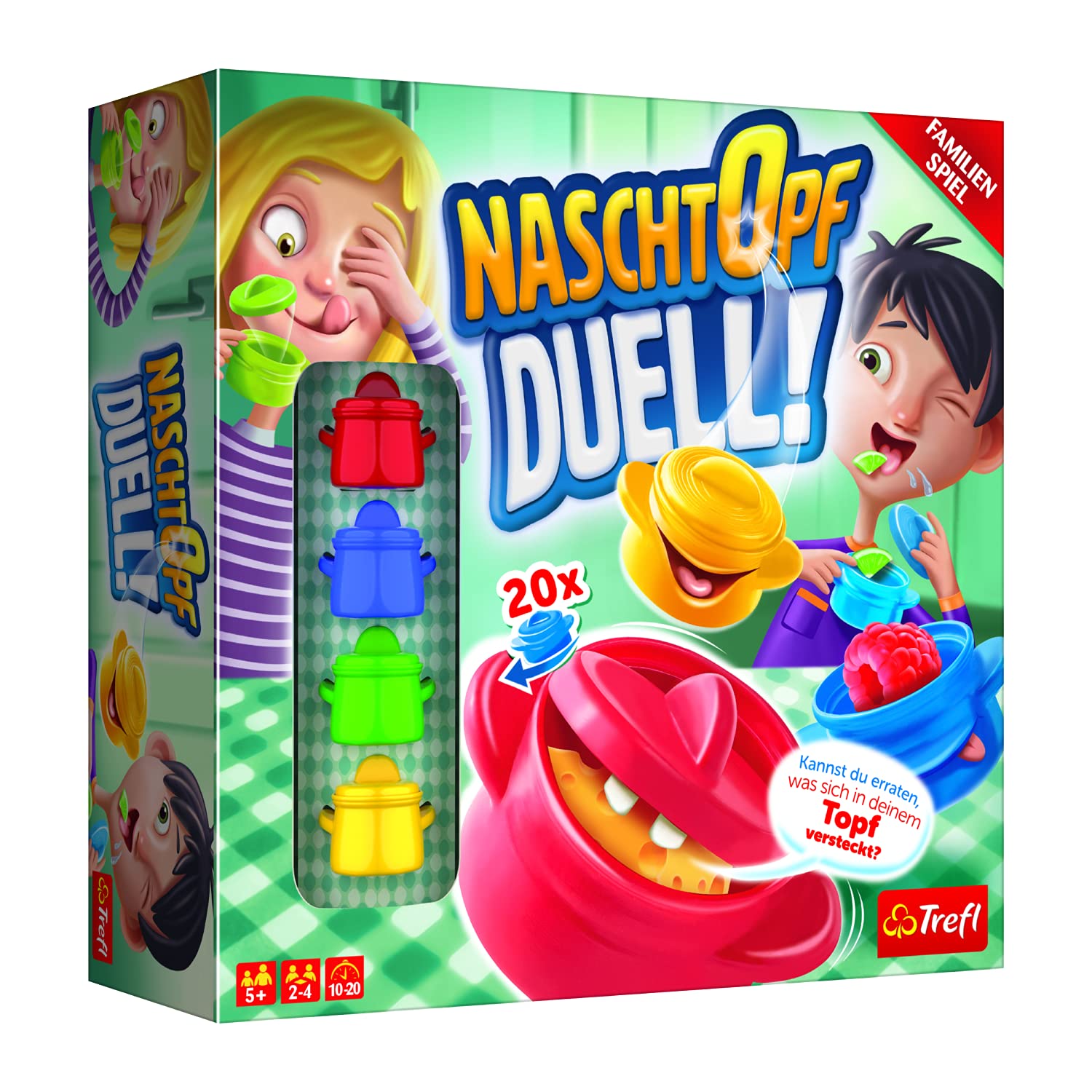 Trefl, Naschtopf Duel, Strategy Game, Family Game, Party Game for 2-4 Players, for Children from 5 Years; Food Prank, Fun Games, Puzzle Game, Pot, Deposit, Competition Learning