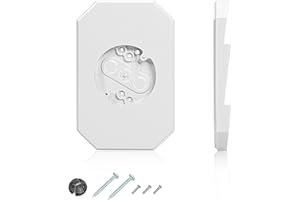 VAPIKIRV Siding Light Mounting Block, 8141DBL Vinyl Siding Mounting Block with Built-in Electrical Box, Outdoor Mounting Plate kit for 1/2 inch Double, White, 1 Pack