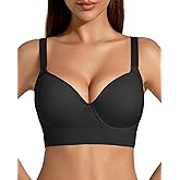 QDN Bras for Women Wireless Bralettes for Women Push Up Womens Bras Supportive Deep V Comfortable Bra