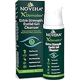 NOVEHA Demodex Extra Strength Eyelid Gel Cleanser - for Demodex, MGD and Dry Eye with Pro-Vitamin B5, Tea Tree Oil, and Hyaluronic Acid - Gentle Cleansing, Soothes Itchy Eyelid - 50mL (1 Pack)