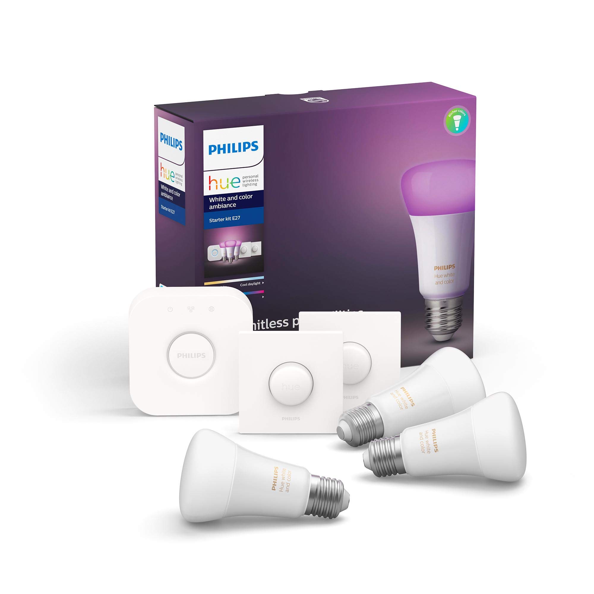 Philips Hue Bulbs, Synthetics, 28.5 W, White