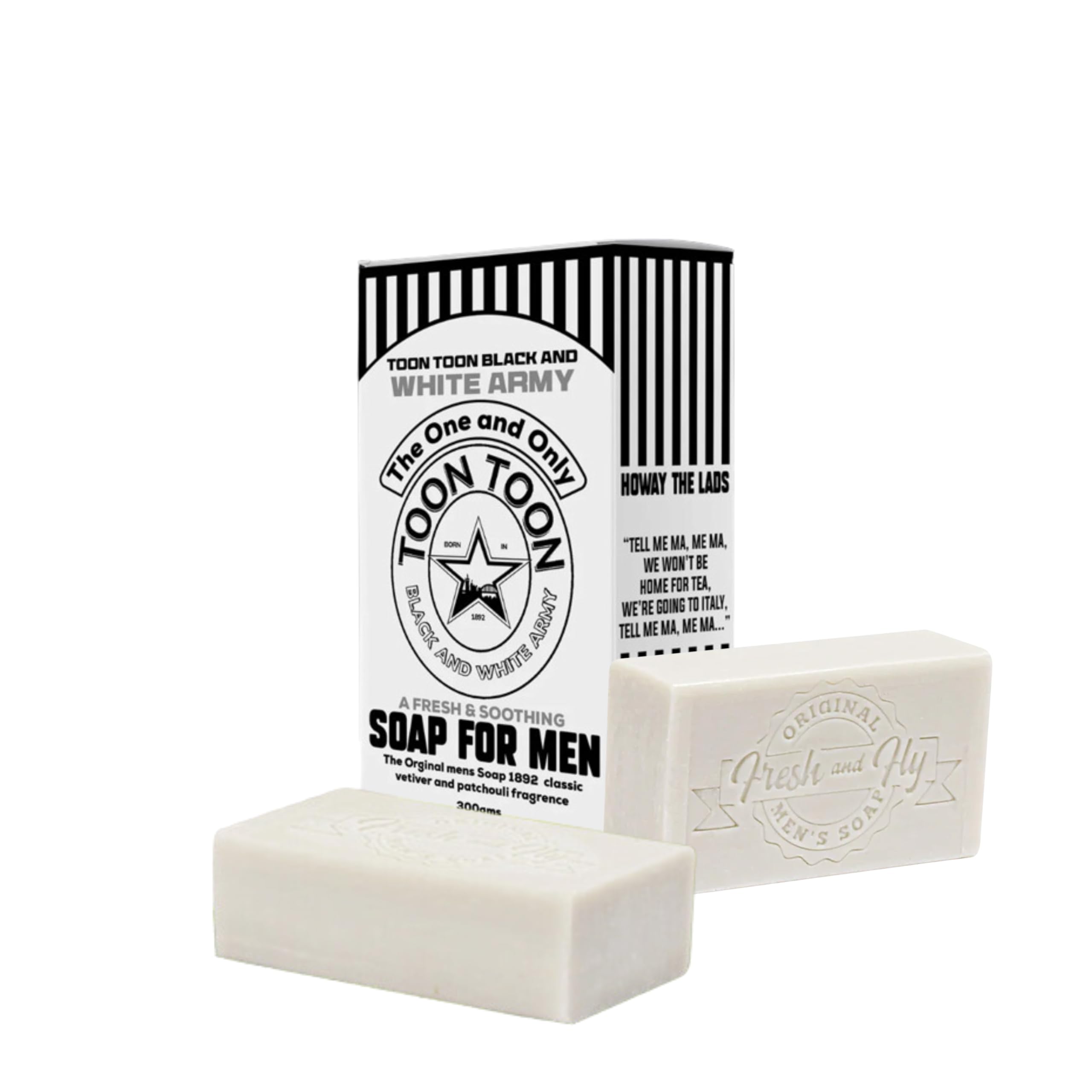 Toon Toon Black and White Army Men's Natural Bar Soap - Handmade Grooming Essential - Gently Cleanses and Nourishes Skin - Moisturizing Soap Bar for Body and Face - Organic Soap for Men