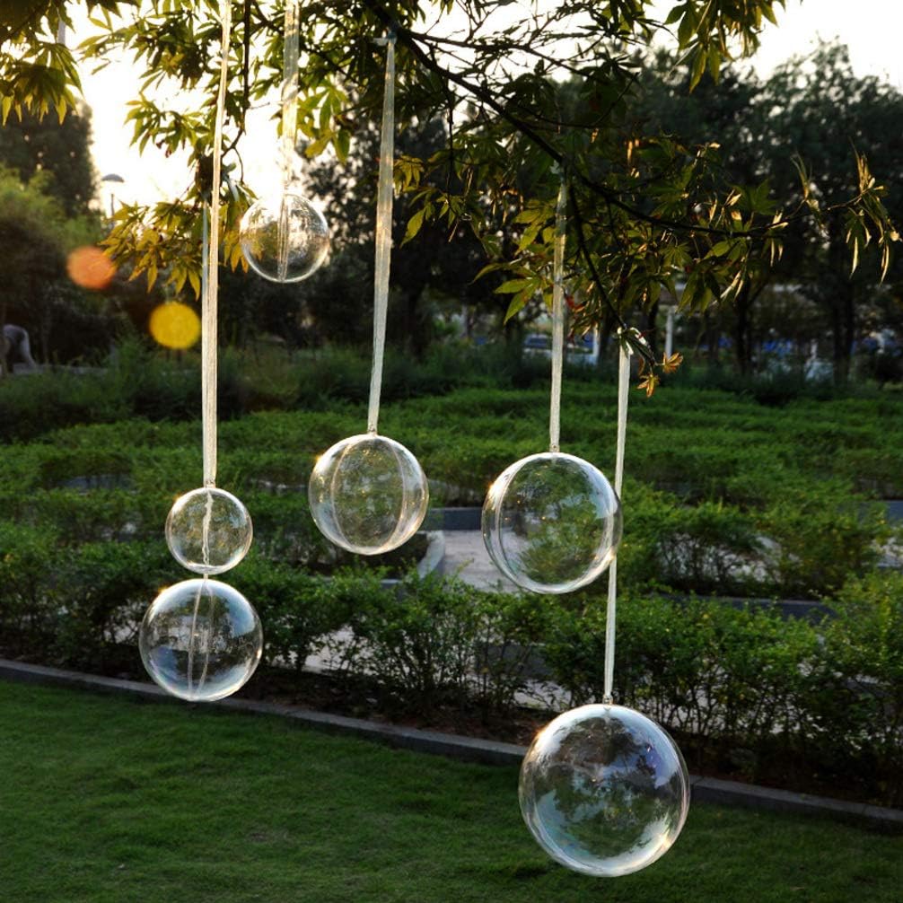 Garneck 5pcs Fillable Ball Clear Plastic Christmas Tree Pendant Ornaments Xmas Transparent Balls for Holiday Wedding Party Home Decor (4/6/8/10/12cm) - Image 5