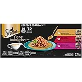 Sheba Gravy Indulgence Perfect Portions Adult Wet Cat Food Chicken & Beef & Salmon Entrée in Extra Gravy Variety Pack, (36) 7