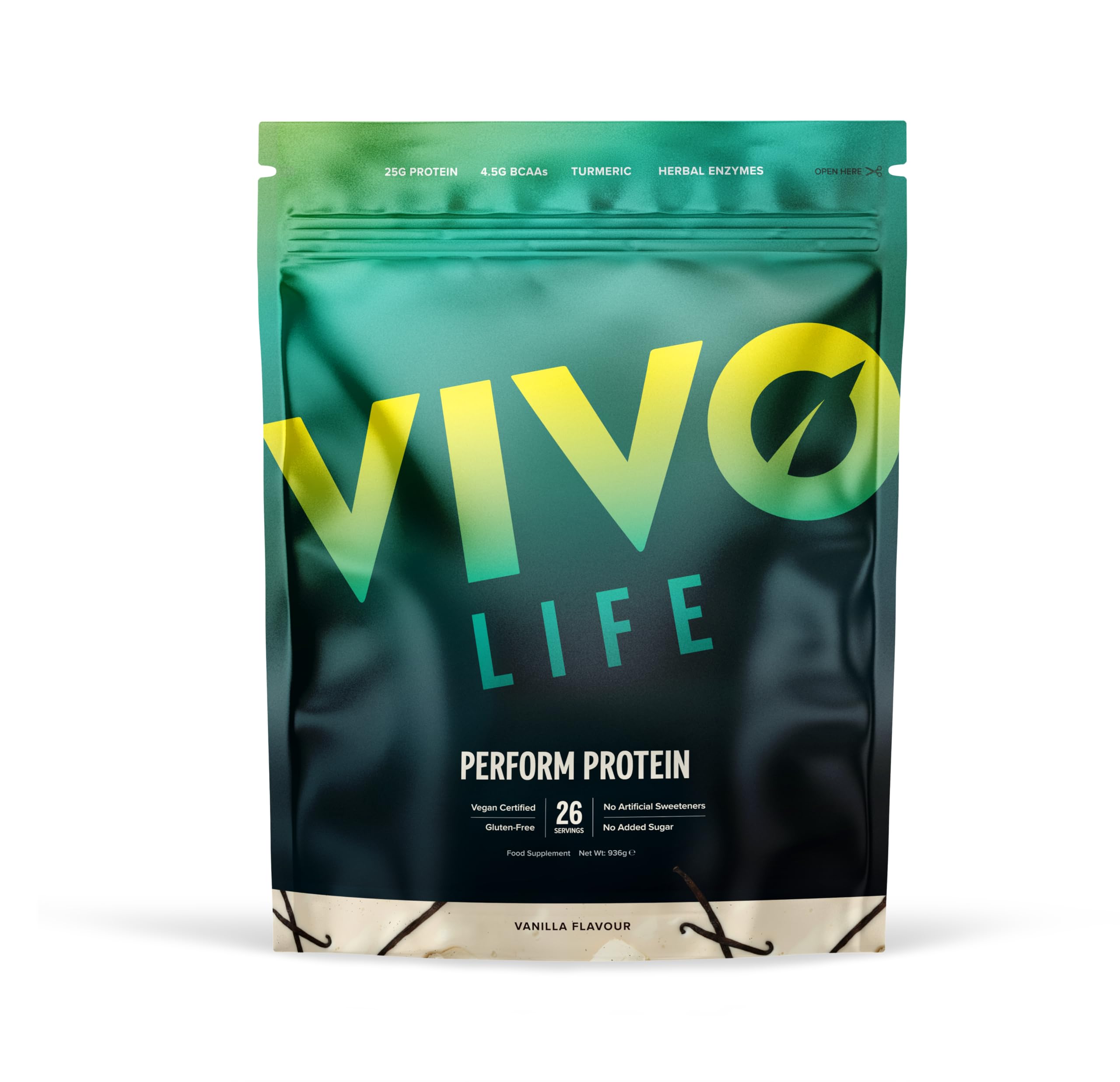 Vivo Perform Raw Plant Madagascan Vanilla Protein and BCAA Powder