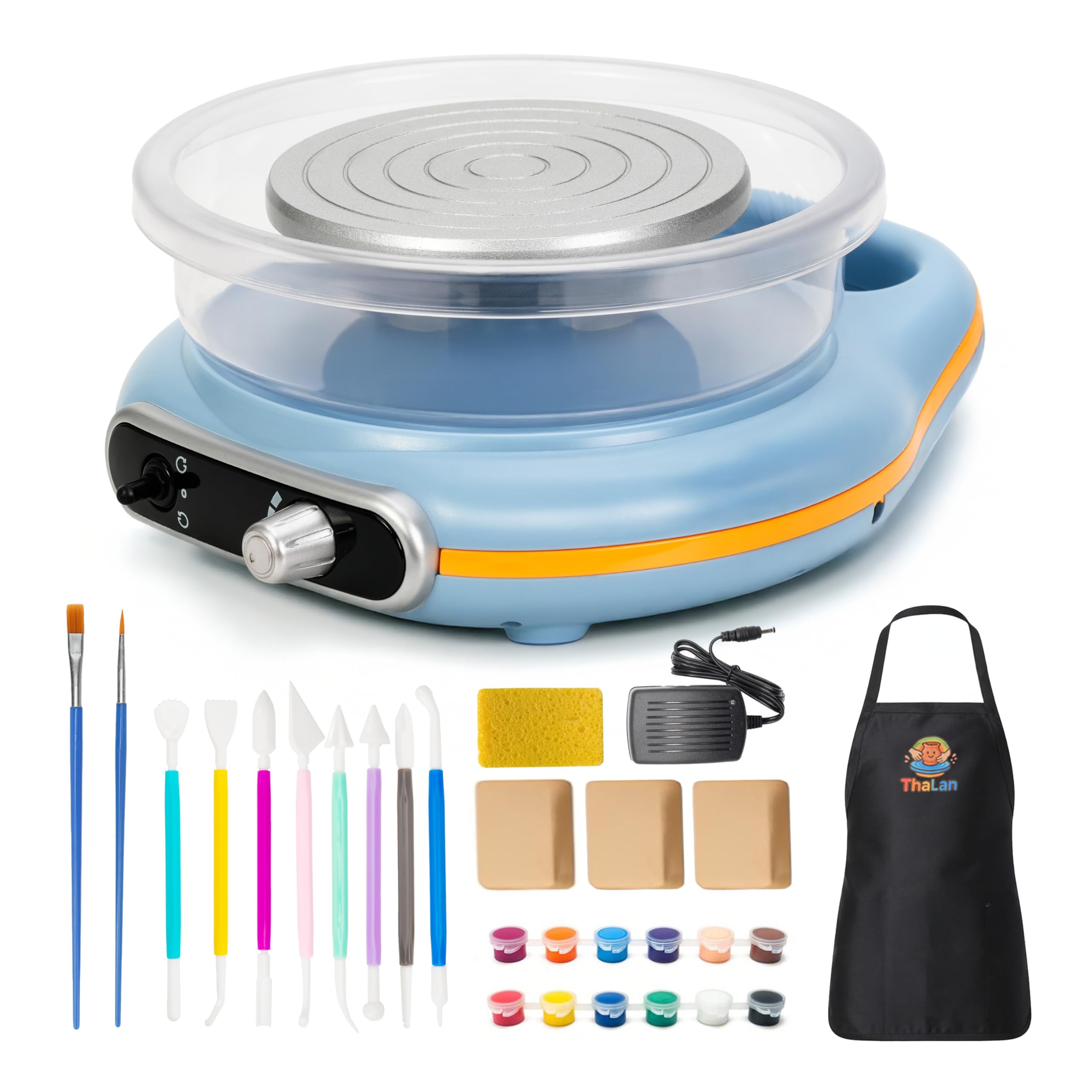 Photo 1 of ThaLan Pottery Wheel for Kids, Mini Pottery Wheel Kit for Kids and Beginners, 4.7’’ Electric Pottery Wheel, Adjustable Speed, Low Noise, Precision Control, 8Pcs Pottery Tools, (Blue)