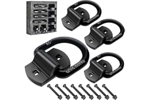 1/2 Inch Heavy Duty Bolt-On Forged Tie-Down D-Shape Anchors, 12000 lbs Break Strength Anchor Hooks for Trailers Truck Cargo T