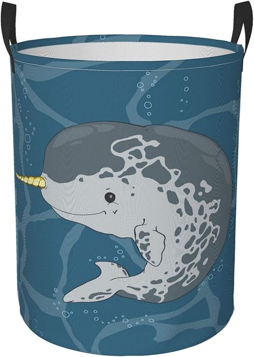 Delerain Narwhal Wal-Wäschekorb, wasserdicht, mit Griffen