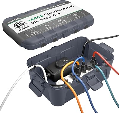 Restmo Extra Large Waterproof Electrical Box IP54 Outdoor Cover 12.6x8.7x5.1 in