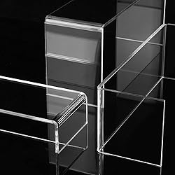ANDGOO Large Acrylic Risers, Clear Rectangular
