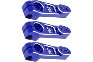 SHARE GOO ShareGoo 3Pcs Metal 25T Servo Horn 25 Teeth Steering Servo Arm M3 Threads Compatible with Futaba Savox Power HD HSP Servos Motor Fit for 1/8 1/10 RC Off Road Crawler Drift Car Boat (Blue)