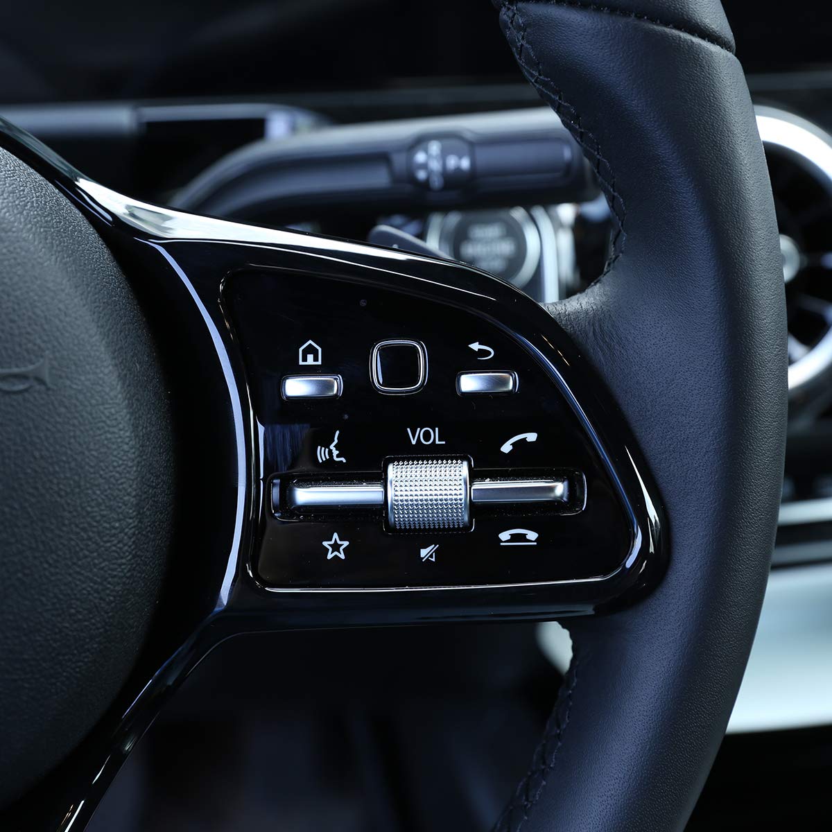 Car Steering Wheel Decoration Cover For Benz A B C E G CLA CLS GLC GLE GLS GLB EQC W177 W247 W205 W213 C257 X253 W167 W463 X247 N293 Accessories (Glossy Black)